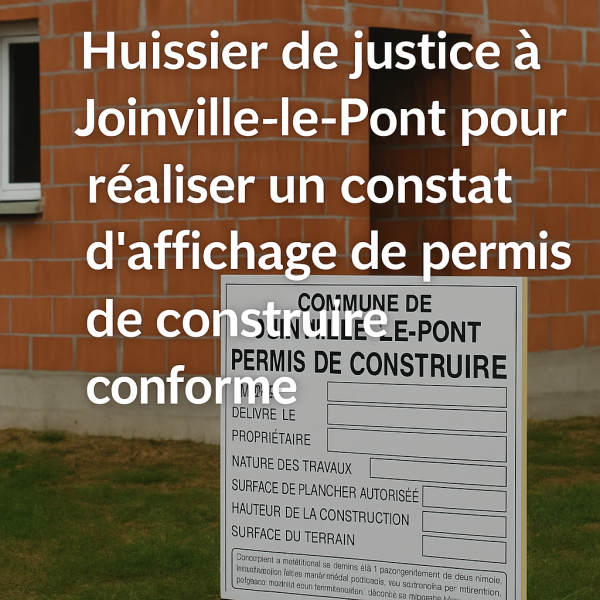 Constat d'huissier à joinville le pont 