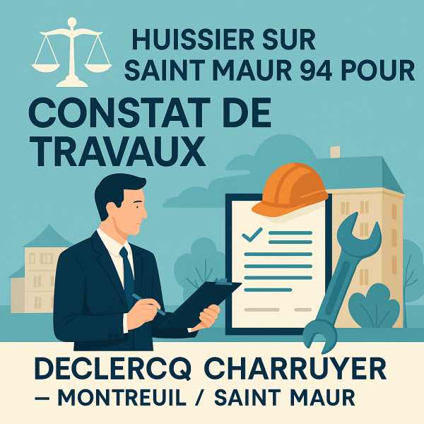 Huissier sur saint maur 94 pour constat travaux 