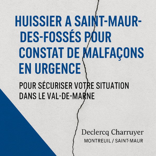 Huissier saint maur pour constat travaux 