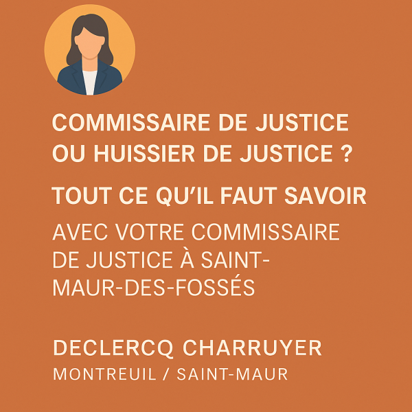 Huissier de justice ou commissaire de justice saint maur des fossés 