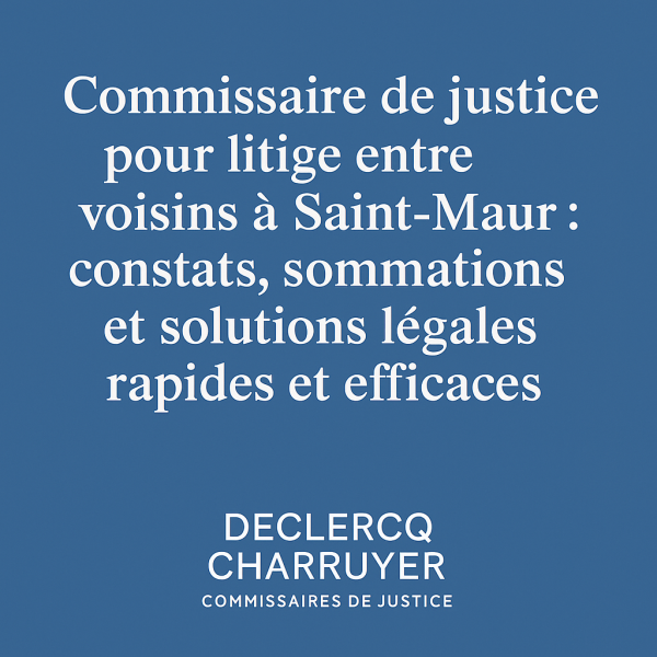 Cabinet d'huissiers de justice réactif et intervenant à Saint Maur des Fossés 94 