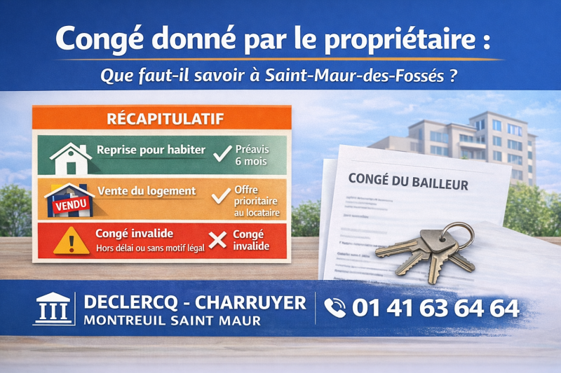 Infos sur les congés par le propriétaire à Montreuil et Saint Maur des Fossés 