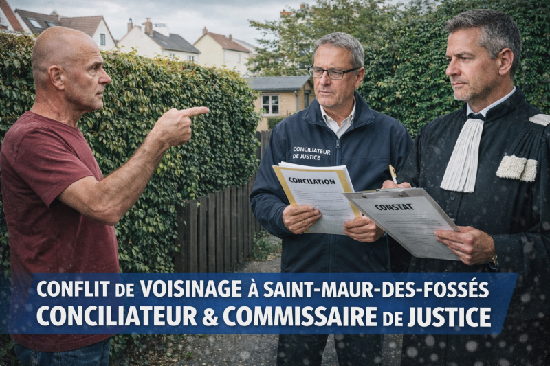 Conflit de voisinage à Saint-Maur-des-Fossés : conciliateur et commissaire de justice, qui contacter ?