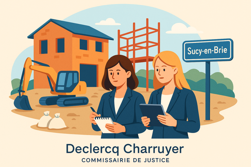 Constat d'huissier pour abandon de chantier sur sucy en brie 