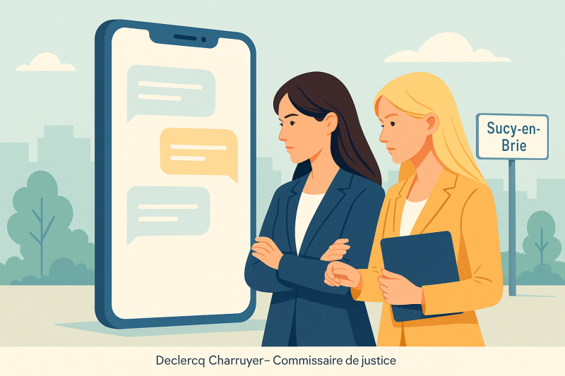 Faire constater des échanges sms ou sur whatsapp par un commissaire huissier de justice à sucy en brie